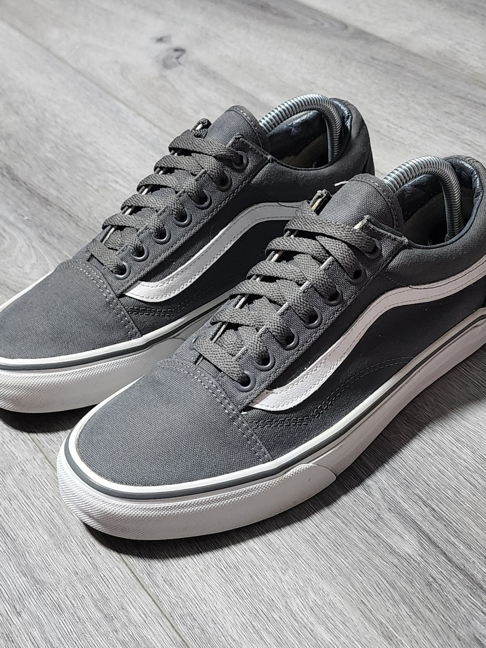 Vans Old Skool Grey Canvas Skate Sneakers Mens Size 9 Womens Size 10.5